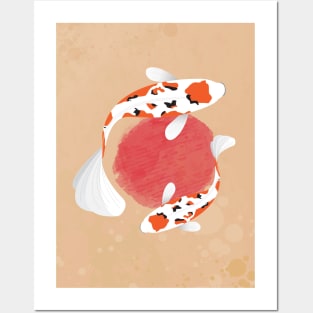 Fish Koi Illustration Posters and Art